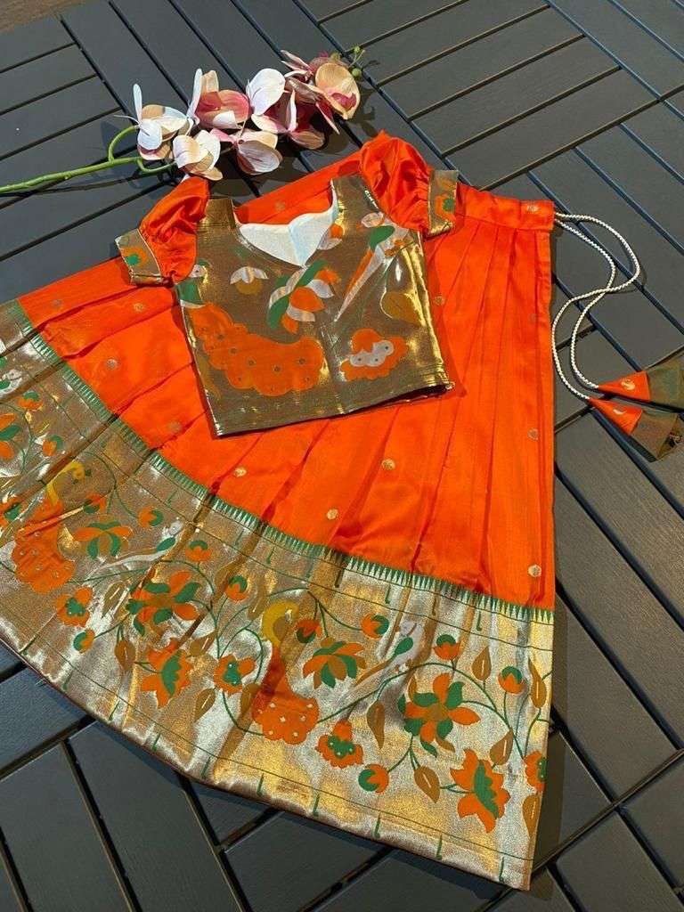 YNF PAITHANI SILK RIN192 7903 KIDS WEAR WHOLESALE KIDS LEHENGAS MANUFACTURER