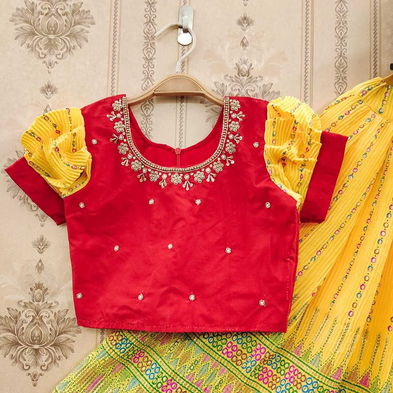 YNF CRUSH SILK RIN115 REF47 KIDS WEAR WHOLESALE KIDS LEHENGAS MANUFACTURER