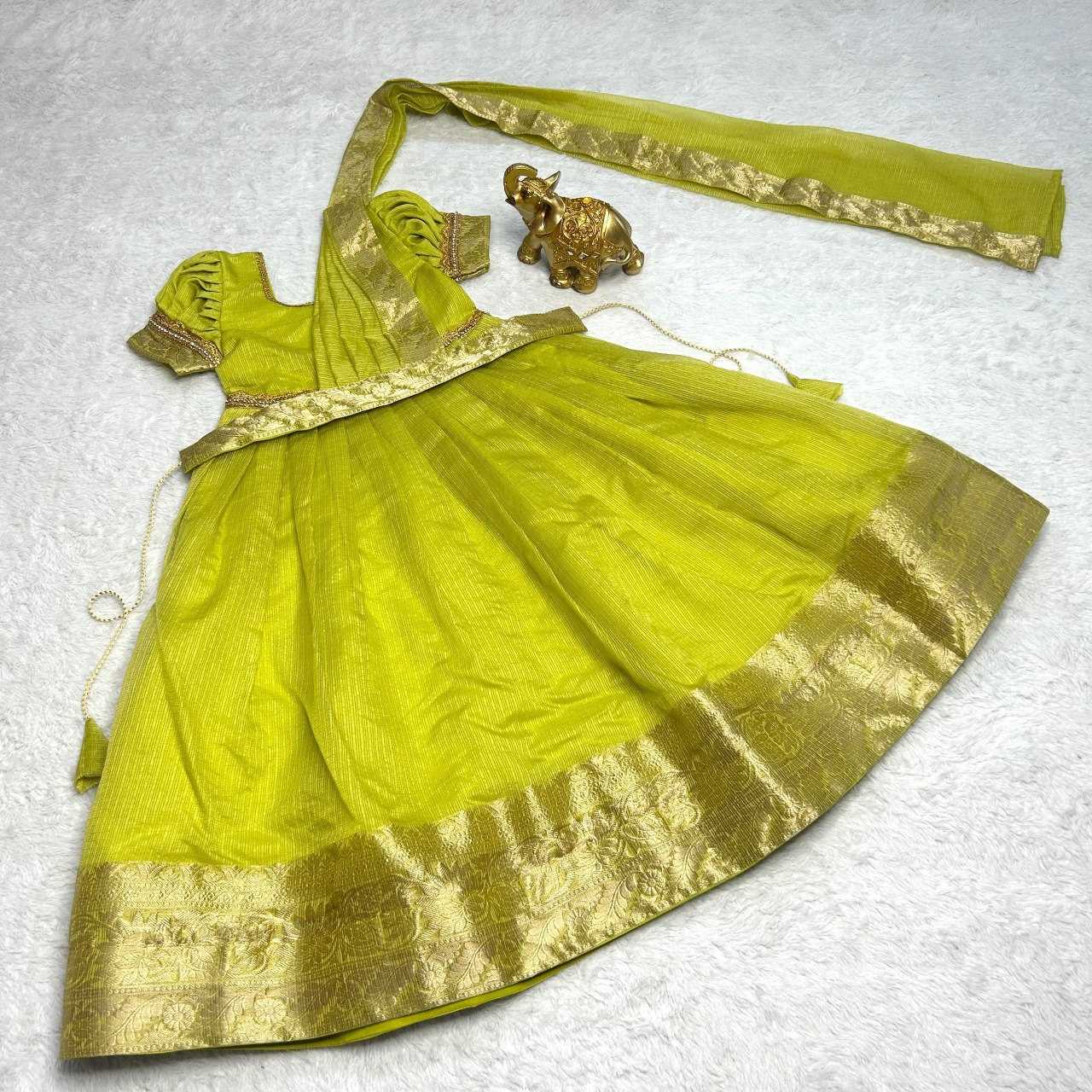 YNF KOTA CHECKS KESH109 RRKT18 KIDS WEAR WHOLESALE KIDS GOWNS MANUFACTURER