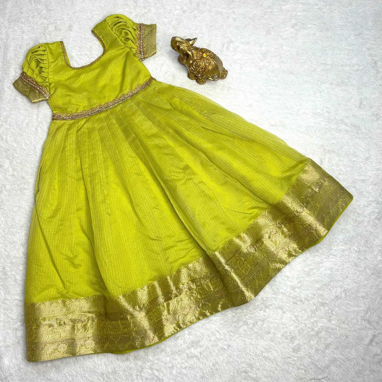 YNF KOTA CHECKS KESH109 RRKT18 KIDS WEAR WHOLESALE KIDS GOWNS MANUFACTURER