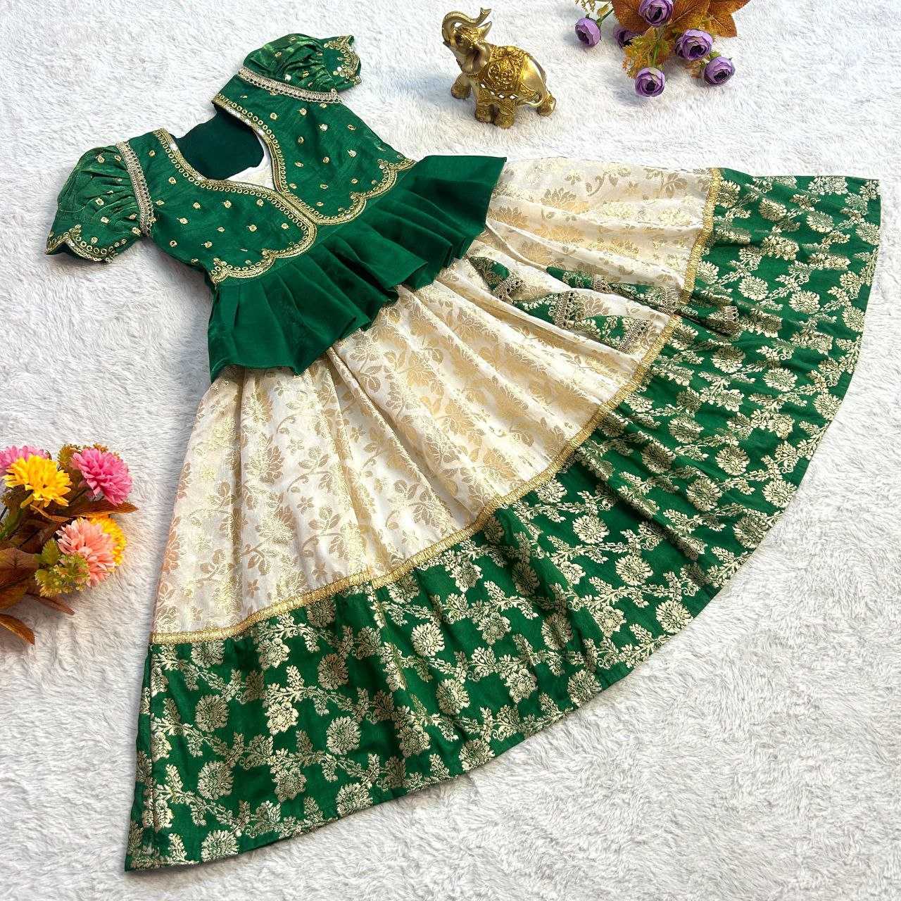 YNF SILK KESH109 RRKT12 GOWNS WHOLESALE KIDS ETHNIC GOWNS MANUFACTURER