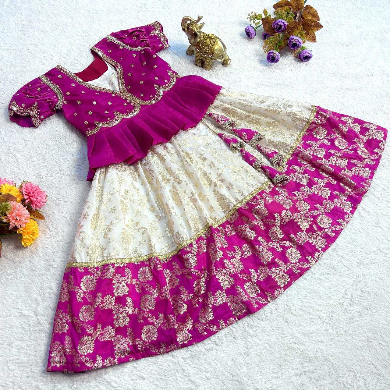 YNF SILK KESH109 RRKT12 GOWNS WHOLESALE KIDS ETHNIC GOWNS MANUFACTURER