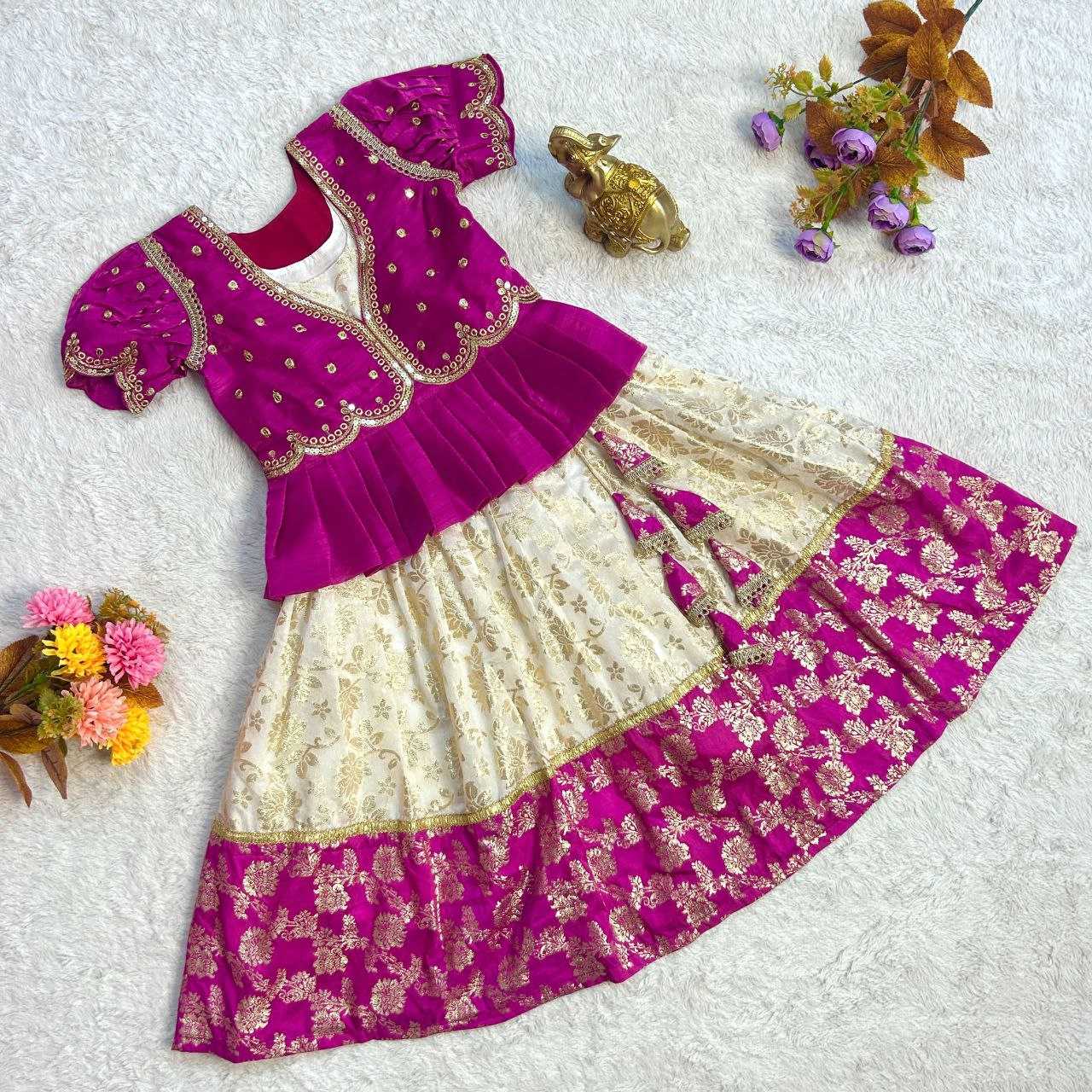 YNF SILK KESH109 RRKT12 GOWNS WHOLESALE KIDS ETHNIC GOWNS MANUFACTURER