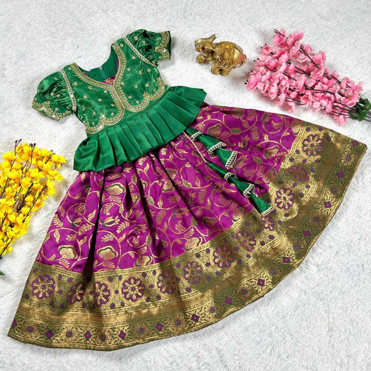 YNF BANGLORI SILK KESH109 RRKT87 KIDS WEAR WHOLESALE KIDS GOWNS MANUFACTURER- Kids Exports