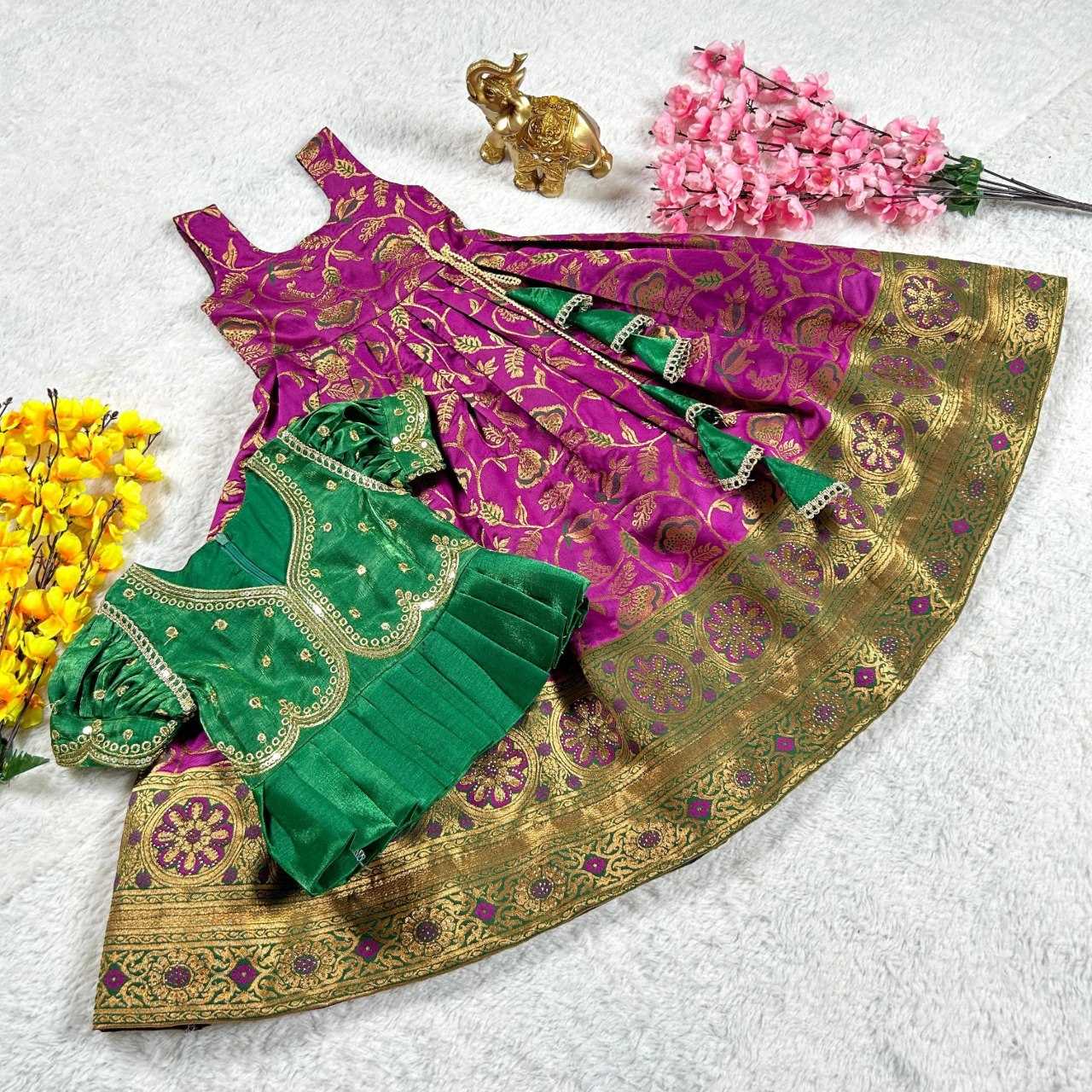 YNF BANGLORI SILK KESH109 RRKT87 KIDS WEAR WHOLESALE KIDS GOWNS MANUFACTURER- Kids Exports