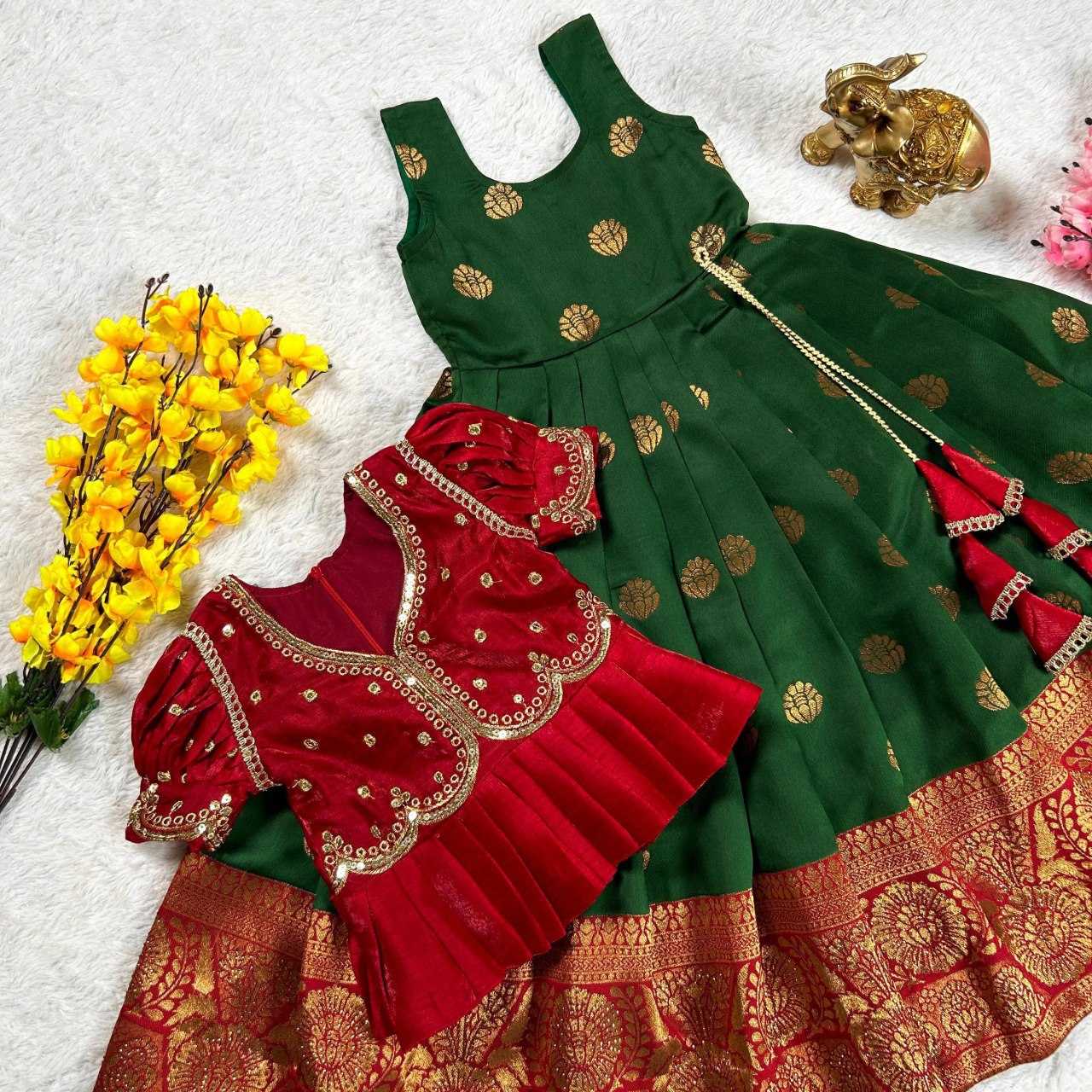 YNF BANGLORI SILK KESH109 RRKT87 KIDS WEAR WHOLESALE KIDS GOWNS MANUFACTURER- Kids Exports