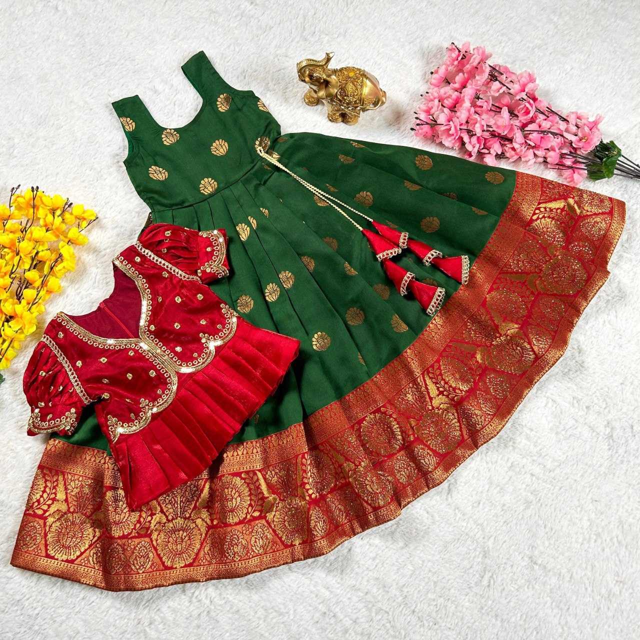 YNF BANGLORI SILK KESH109 RRKT87 KIDS WEAR WHOLESALE KIDS GOWNS MANUFACTURER- Kids Exports