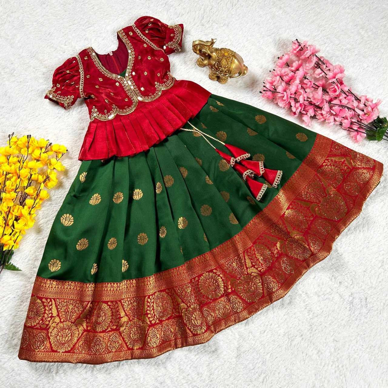 YNF BANGLORI SILK KESH109 RRKT87 KIDS WEAR WHOLESALE KIDS GOWNS MANUFACTURER- Kids Exports