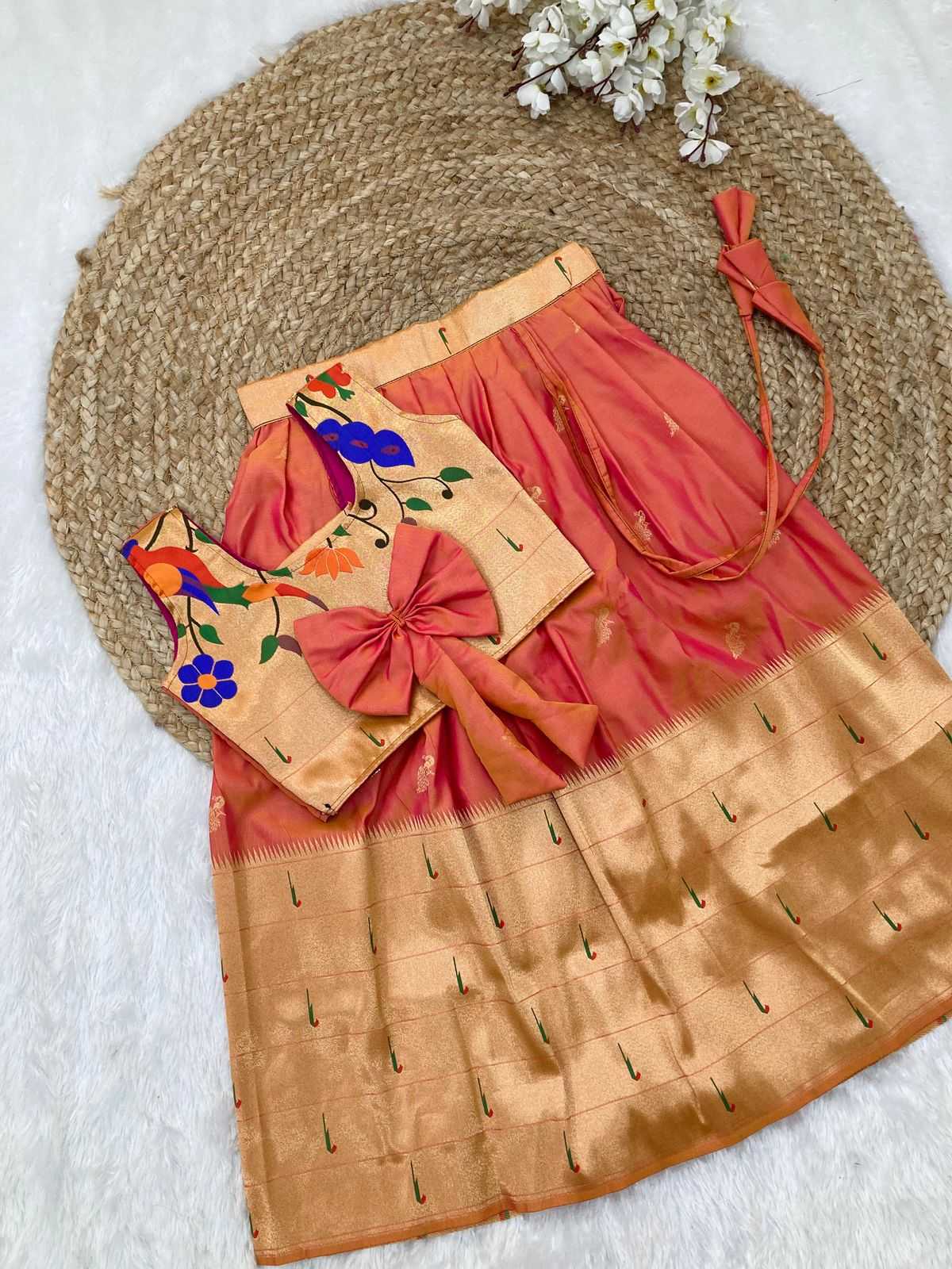 YNF PAITHANI SILK KESH238 RPF01 KIDS WEAR WHOLESALE KIDS LEHENGA TRADITIONAL OUTFITS KIDS LEHENGA FESTIVE WEAR KIDS WEDDING OUTFITS MANUFACTURER- Kids Exports