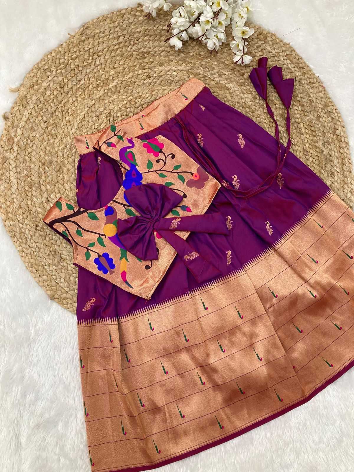 YNF PAITHANI SILK KESH238 RPF01 KIDS WEAR WHOLESALE KIDS LEHENGA TRADITIONAL OUTFITS KIDS LEHENGA FESTIVE WEAR KIDS WEDDING OUTFITS MANUFACTURER- Kids Exports