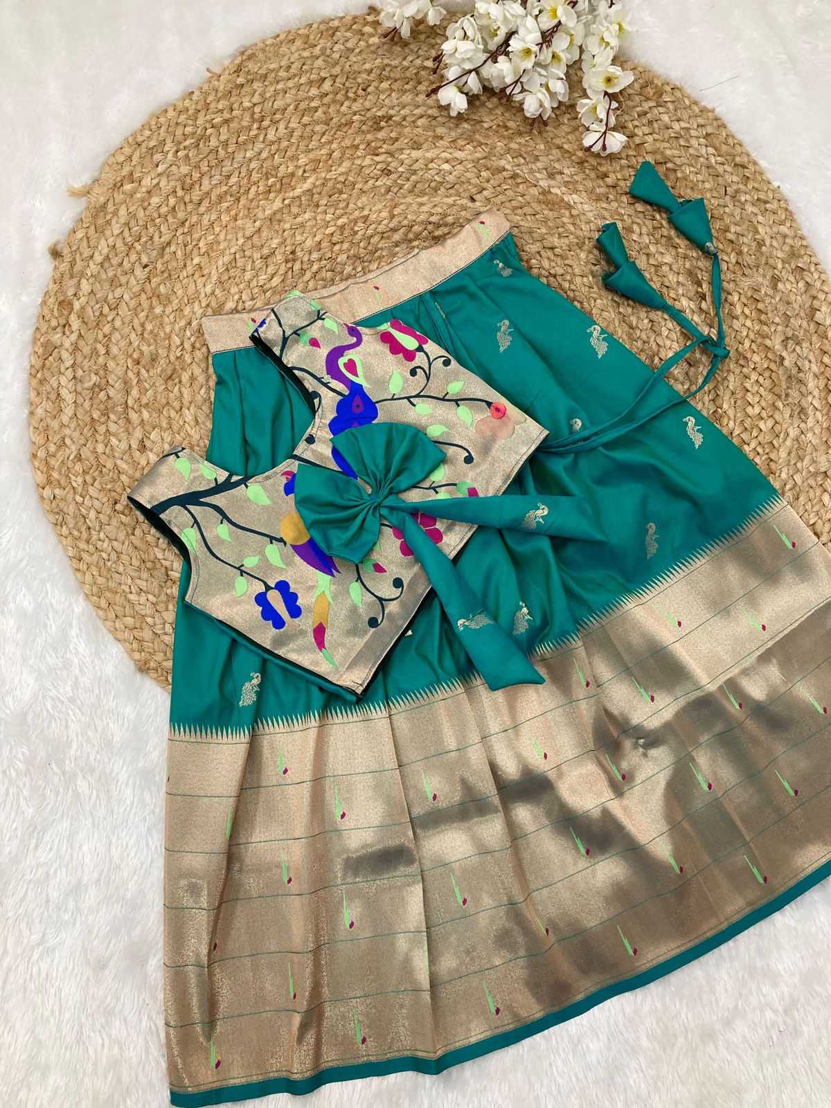 YNF PAITHANI SILK KESH238 RPF01 KIDS WEAR WHOLESALE KIDS LEHENGA TRADITIONAL OUTFITS KIDS LEHENGA FESTIVE WEAR KIDS WEDDING OUTFITS MANUFACTURER- Kids Exports