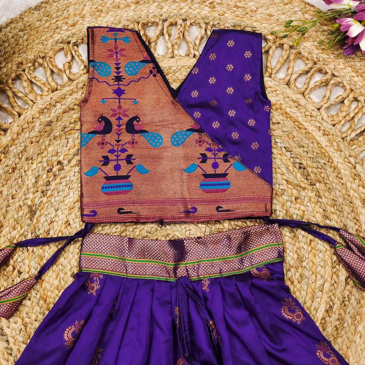 YNF PAITHANI SILK RIN192 8046 KIDS WEAR WHOLESALE KIDS LEHENGA CHOLI BABY GIRL LEHENGA KIDS WEAR MANUFACTURER- Kids Exports