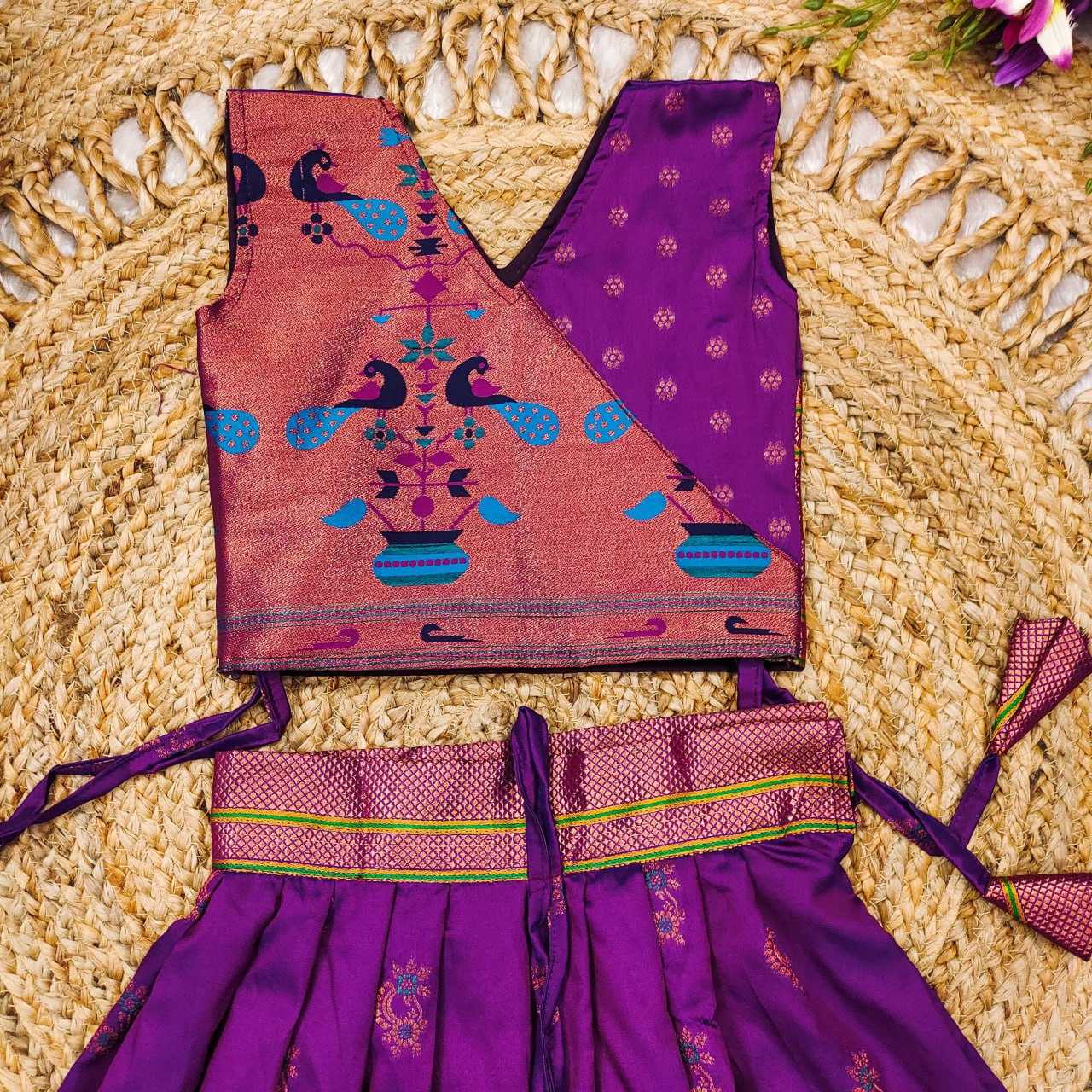 YNF PAITHANI SILK RIN192 8046 KIDS WEAR WHOLESALE KIDS LEHENGA CHOLI BABY GIRL LEHENGA KIDS WEAR MANUFACTURER- Kids Exports