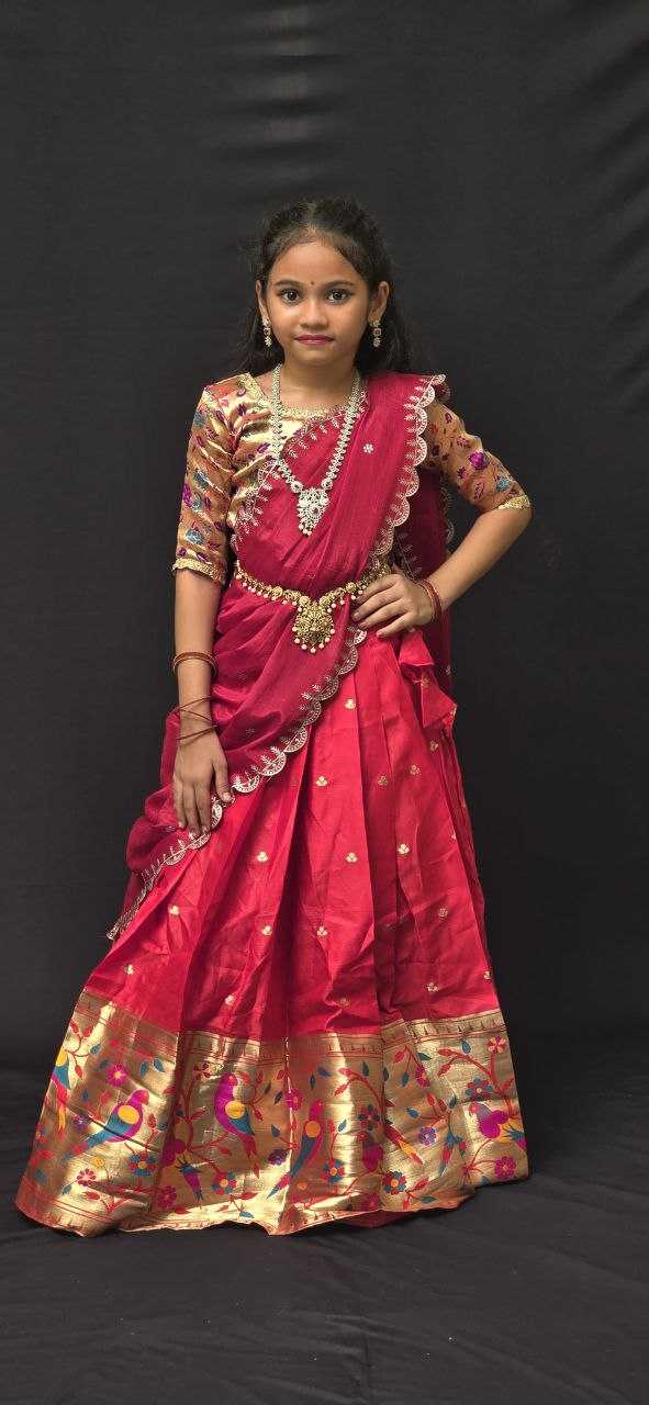 YNF PURE SILK RIN161 RPVR19 KIDS WEAE WHOLESALE KIDS LEHENGAS KIDS ETHNIC WEAR KIDS FESTIVE WEAR GIRLS ETHNIC WEAR MANUFACTURER- Kids Exports