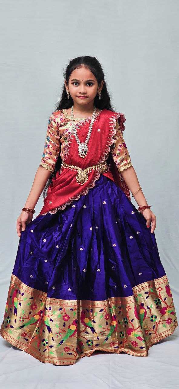 YNF PURE SILK RIN161 RPVR19 KIDS WEAE WHOLESALE KIDS LEHENGAS KIDS ETHNIC WEAR KIDS FESTIVE WEAR GIRLS ETHNIC WEAR MANUFACTURER- Kids Exports