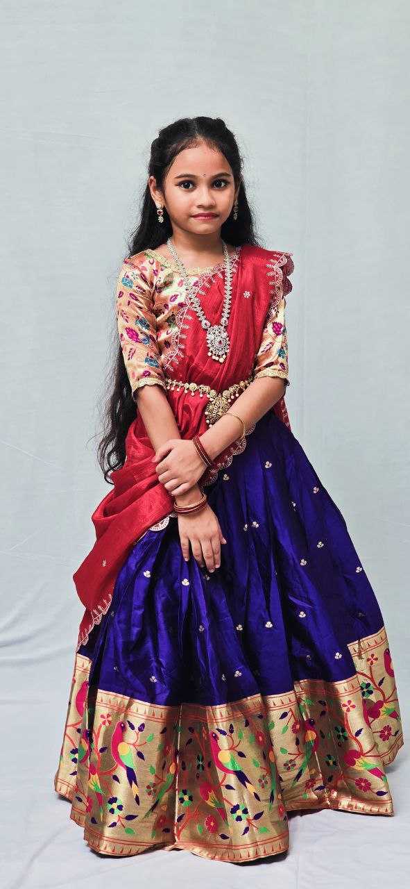 YNF PURE SILK RIN161 RPVR19 KIDS WEAE WHOLESALE KIDS LEHENGAS KIDS ETHNIC WEAR KIDS FESTIVE WEAR GIRLS ETHNIC WEAR MANUFACTURER- Kids Exports