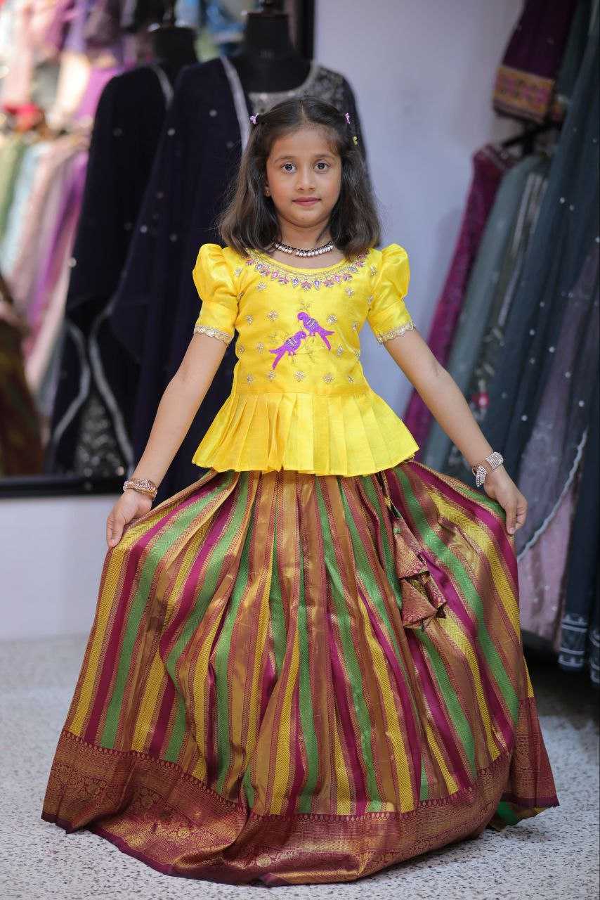 YNF PURE SILK RIN161 RPVR22 KIDS WEAR WHOLESALE KIDS LEHENGA KIDS TRADITIONAL OUTFITS KIDS LEHENGA CHOLI KIDS FESTIVE WEAR KIDS WEDDING OUTFITS MANUFACTURER- Kids Exports