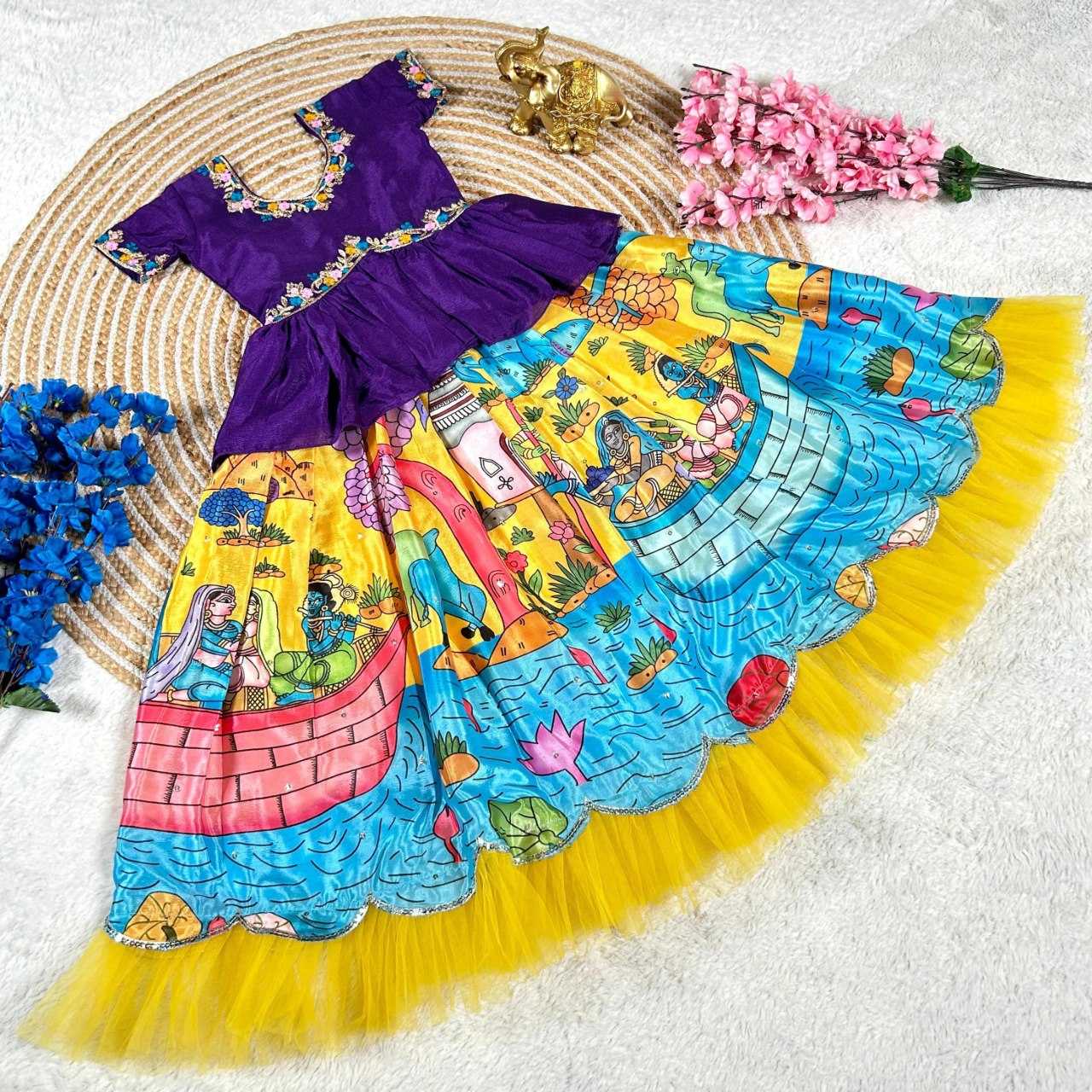 YNF SOFT CHINON KESH109 RRKT91 KIDS WEAR WHOLESALE KIDS GOWNS MANUFACTURER- Kids Exports