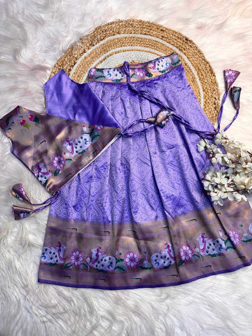 YNF PAITHANI SILK RIN193 APN12 KIDS WEAR WHOLESALE KIDS LEHENGAS MANUFACTURER