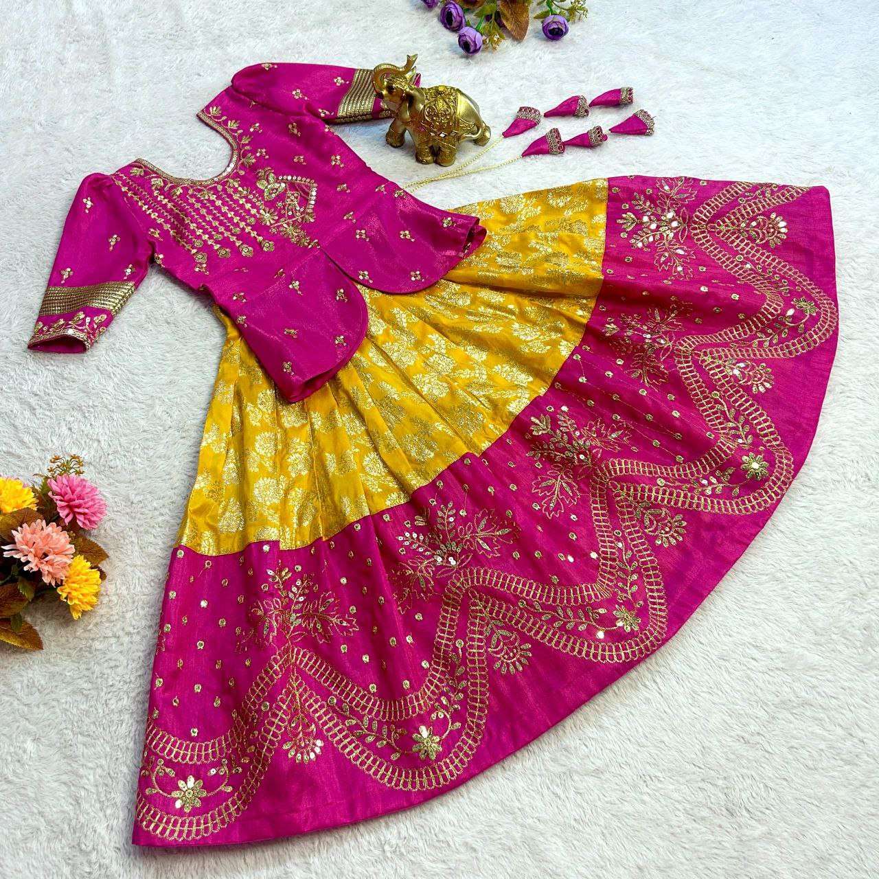 YNF BANGLORI SILK KESH109 RRKT10 KIDS WEAR WHOLESALE KIDS LEHENGAS MANUFACTURER