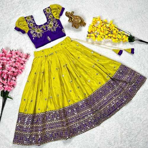 YNF CHINON SILK KESH109 RRKT67 KIDS WEAR WHOLESALE KIDS LEHENGAS MANUFACTURER