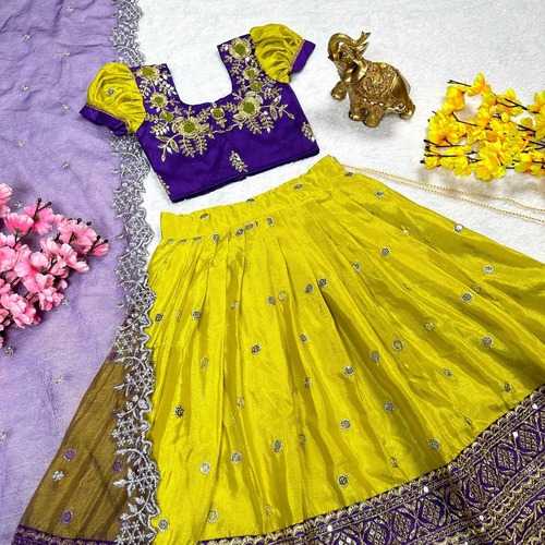 YNF CHINON SILK KESH109 RRKT67 KIDS WEAR WHOLESALE KIDS LEHENGAS MANUFACTURER