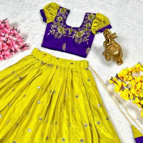 YNF CHINON SILK KESH109 RRKT67 KIDS WEAR WHOLESALE KIDS LEHENGAS MANUFACTURER