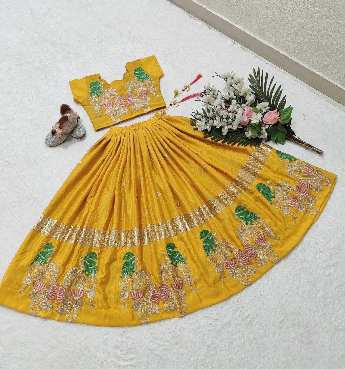 YNF CHINON SILK KESH168 MNT11 KIDS WEAR WHOLESALE KIDS LEHENGA KIDS ETHNIC WEAR KIDS TRADITIONAL OUTFITS KIDS LEHENGA CHOLI MANUFACTURER