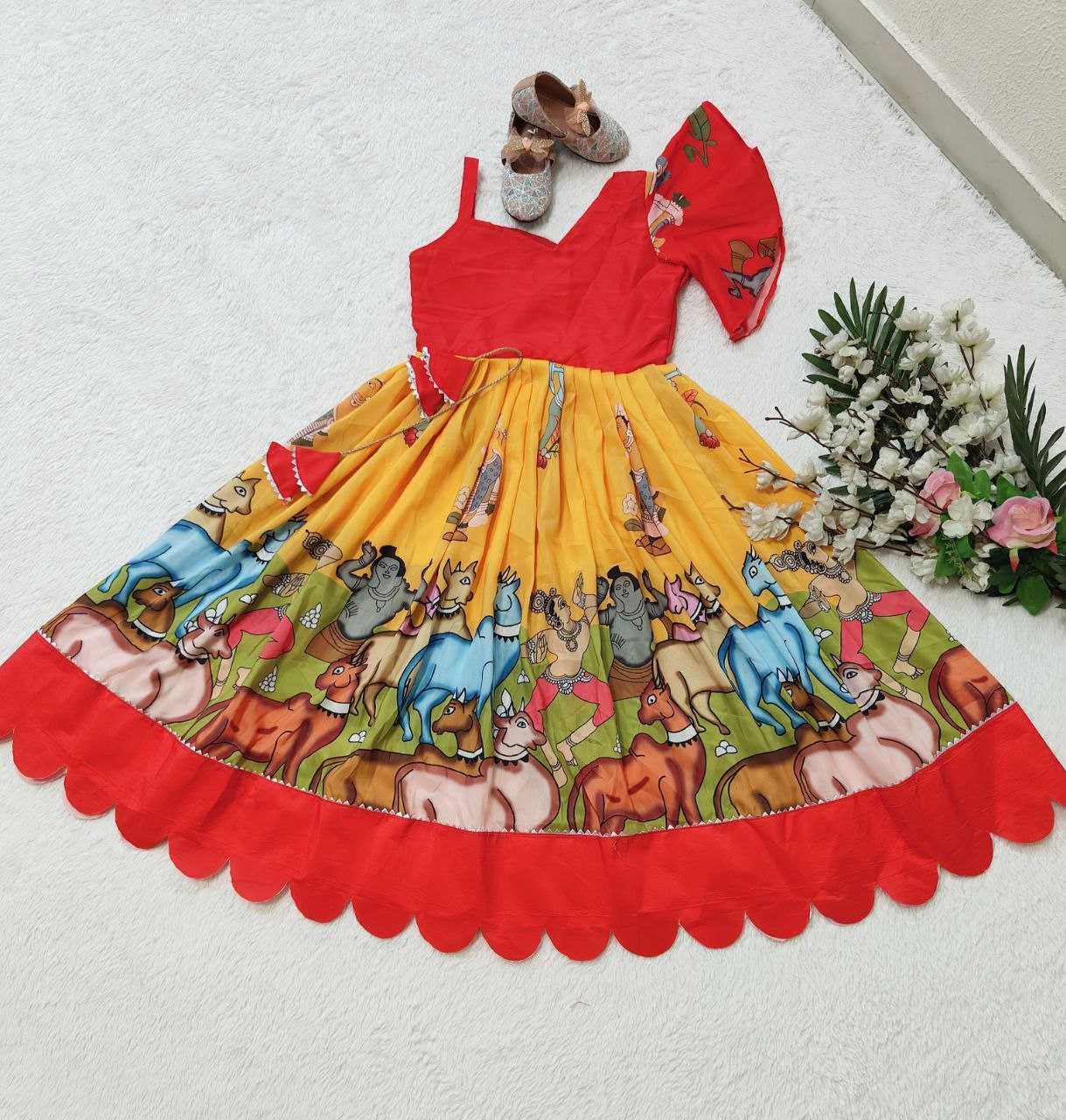 YNF HEAVY MASLIN COTTON KESH168 MNT09 KIDS WEAR WHOLESALE KIDS GOWNS GIRLS COTTON FROCKS KIDS ETHNIC WEAR GOWNS KIDS FESTIVE WEAR KIDS DIWALI CLOTHES KIDS PARTY WEAR ETHNIC MANUFACTURER