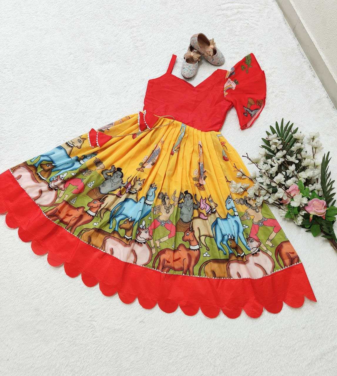 YNF HEAVY MASLIN COTTON KESH168 MNT09 KIDS WEAR WHOLESALE KIDS GOWNS GIRLS COTTON FROCKS KIDS ETHNIC WEAR GOWNS KIDS FESTIVE WEAR KIDS DIWALI CLOTHES KIDS PARTY WEAR ETHNIC MANUFACTURER