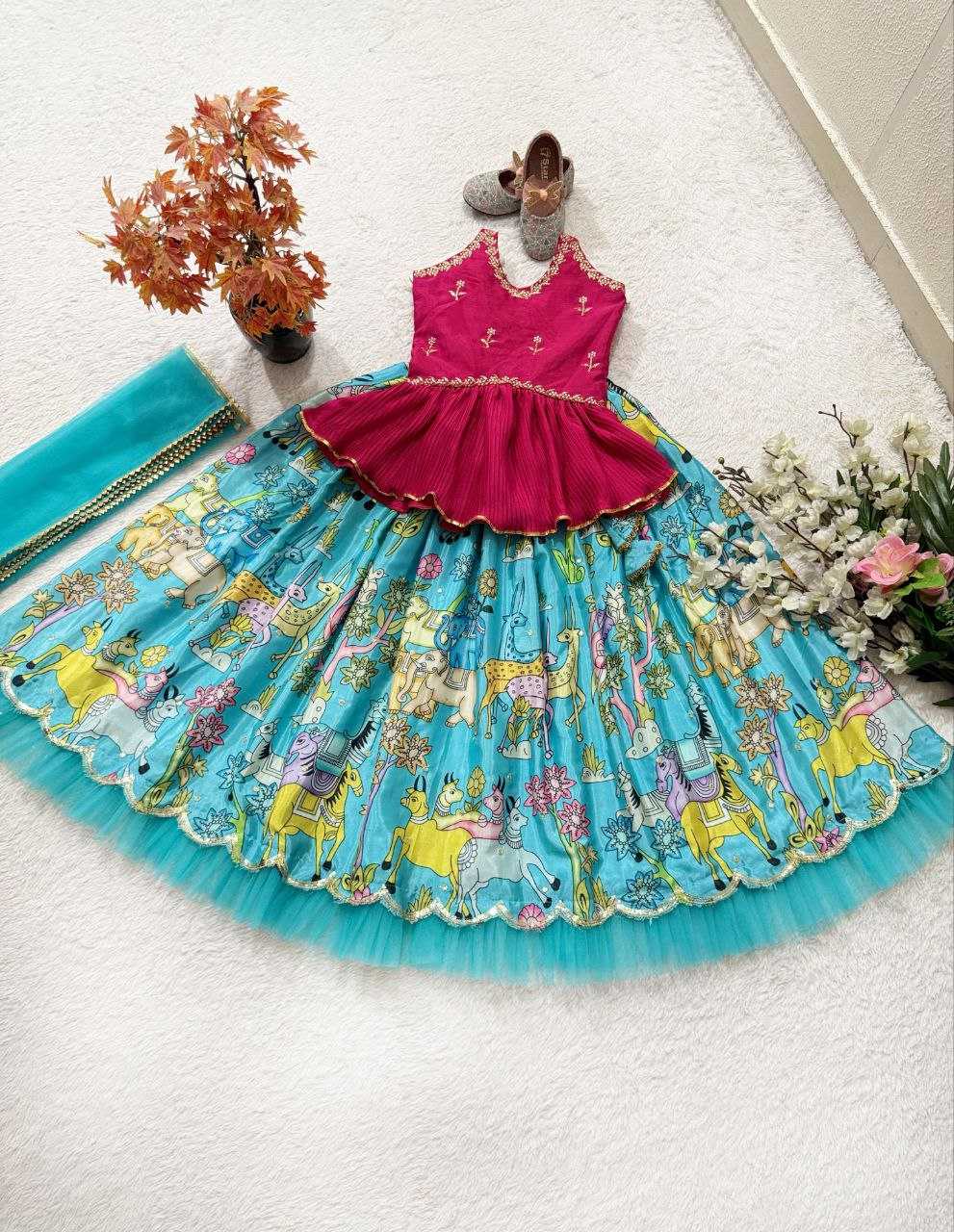 YNF CHINON SILK KESH168 MNT49 KIDS WEAR WHOLESALE KIDS LEHENGA KIDS TRADITIONAL OUTFITS KIDS LEHENGA CHOLI KIDS FESTIVE WEAR KIDS WEDDING OUTFITS MANUFACTURER- Kids Exports