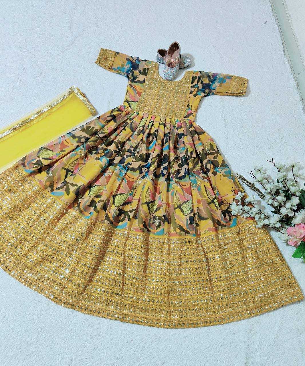 YNF FAUX GEORGETTE KESH168 MNT48 KIDS WEAR WHOLESALE KIDS GOWNS KIDS TRADITIONAL OUTFITS KIDS ETHNIC GOWNS KIDS FESTIVE WEAR  MANUFACTURER- Kids Exports