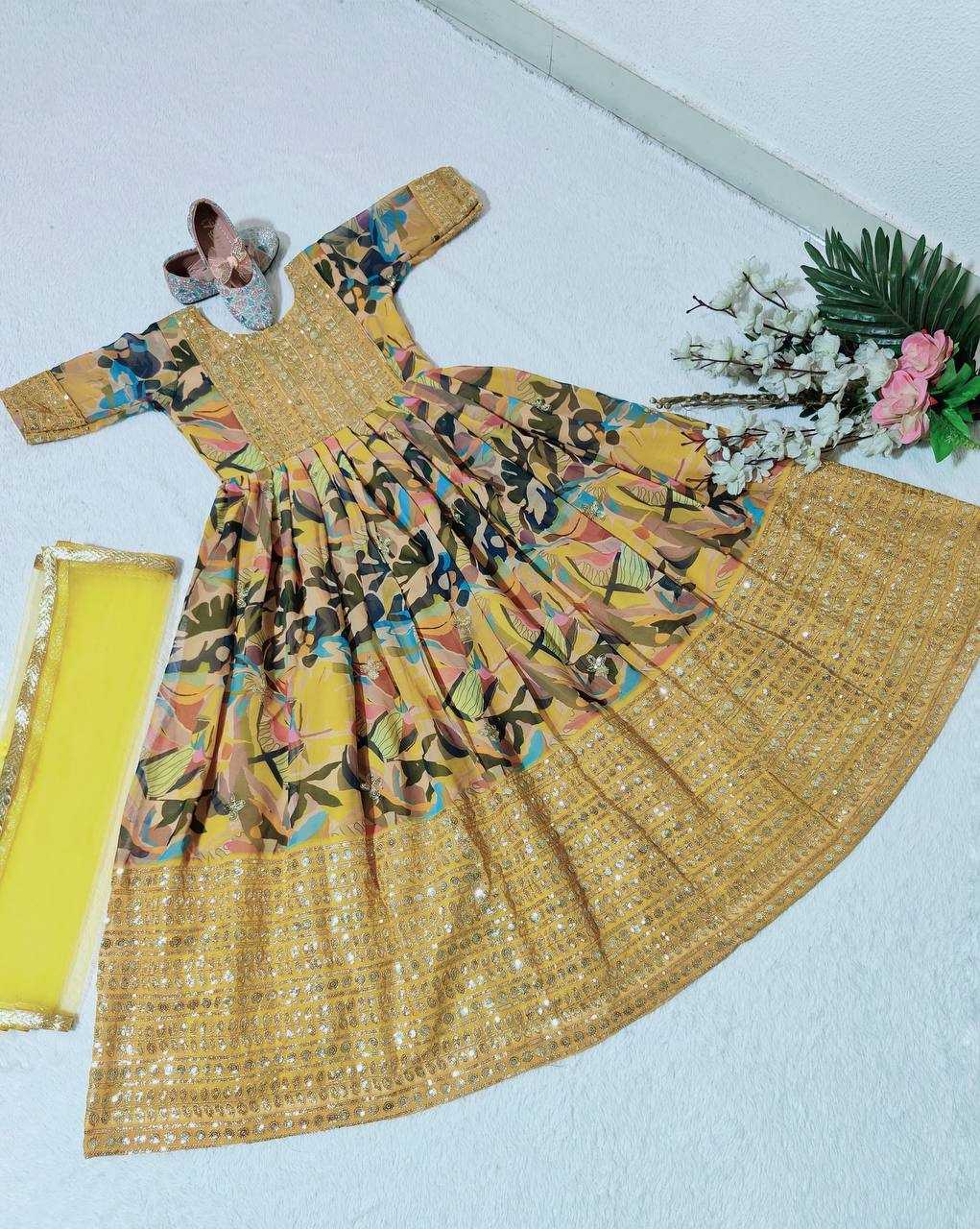 YNF FAUX GEORGETTE KESH168 MNT48 KIDS WEAR WHOLESALE KIDS GOWNS KIDS TRADITIONAL OUTFITS KIDS ETHNIC GOWNS KIDS FESTIVE WEAR  MANUFACTURER- Kids Exports