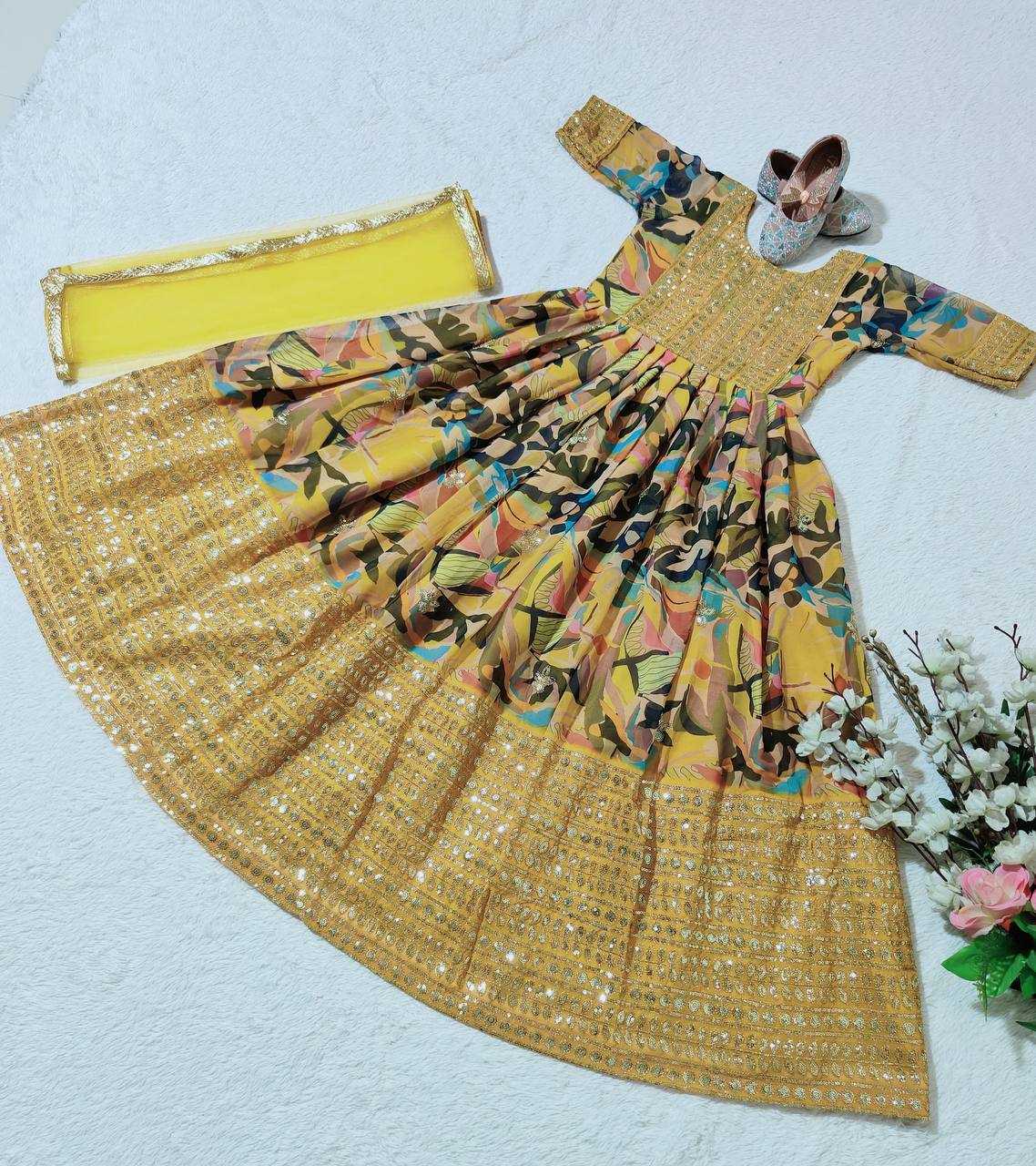 YNF FAUX GEORGETTE KESH168 MNT48 KIDS WEAR WHOLESALE KIDS GOWNS KIDS TRADITIONAL OUTFITS KIDS ETHNIC GOWNS KIDS FESTIVE WEAR  MANUFACTURER- Kids Exports