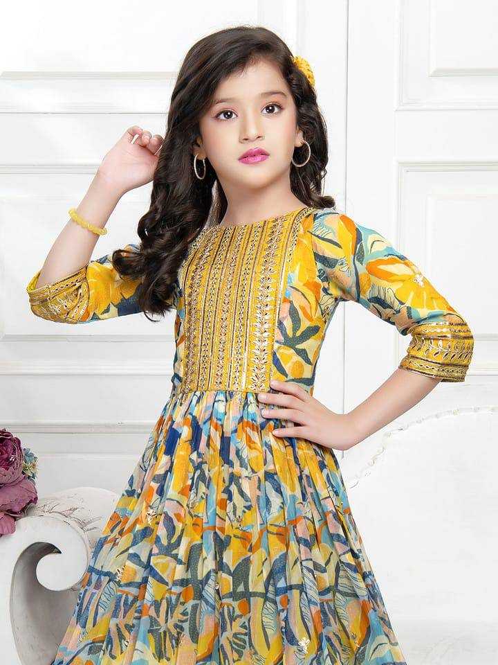 YNF FAUX GEORGETTE KESH168 MNT48 KIDS WEAR WHOLESALE KIDS GOWNS KIDS TRADITIONAL OUTFITS KIDS ETHNIC GOWNS KIDS FESTIVE WEAR  MANUFACTURER- Kids Exports