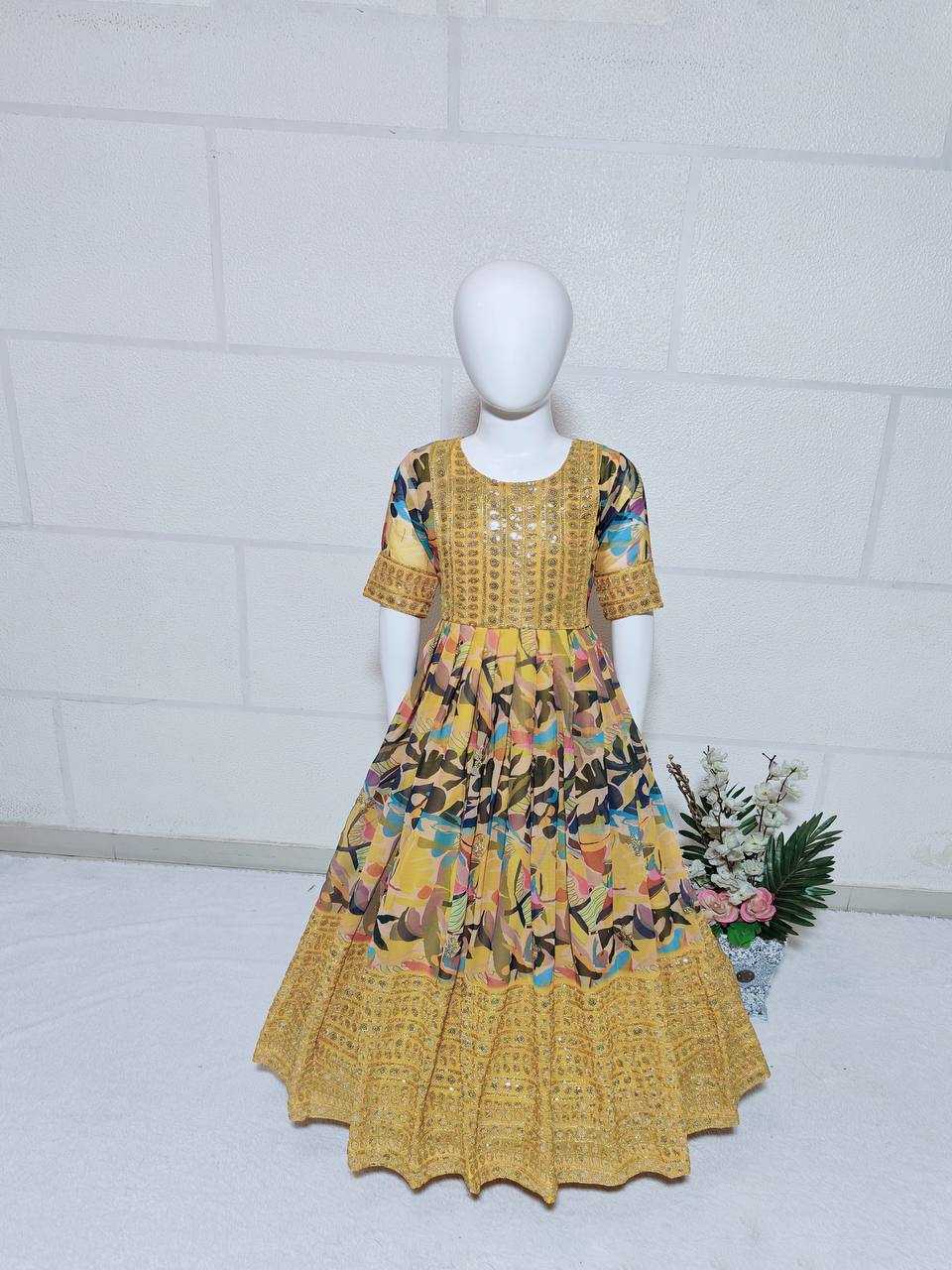 YNF FAUX GEORGETTE KESH168 MNT48 KIDS WEAR WHOLESALE KIDS GOWNS KIDS TRADITIONAL OUTFITS KIDS ETHNIC GOWNS KIDS FESTIVE WEAR  MANUFACTURER- Kids Exports