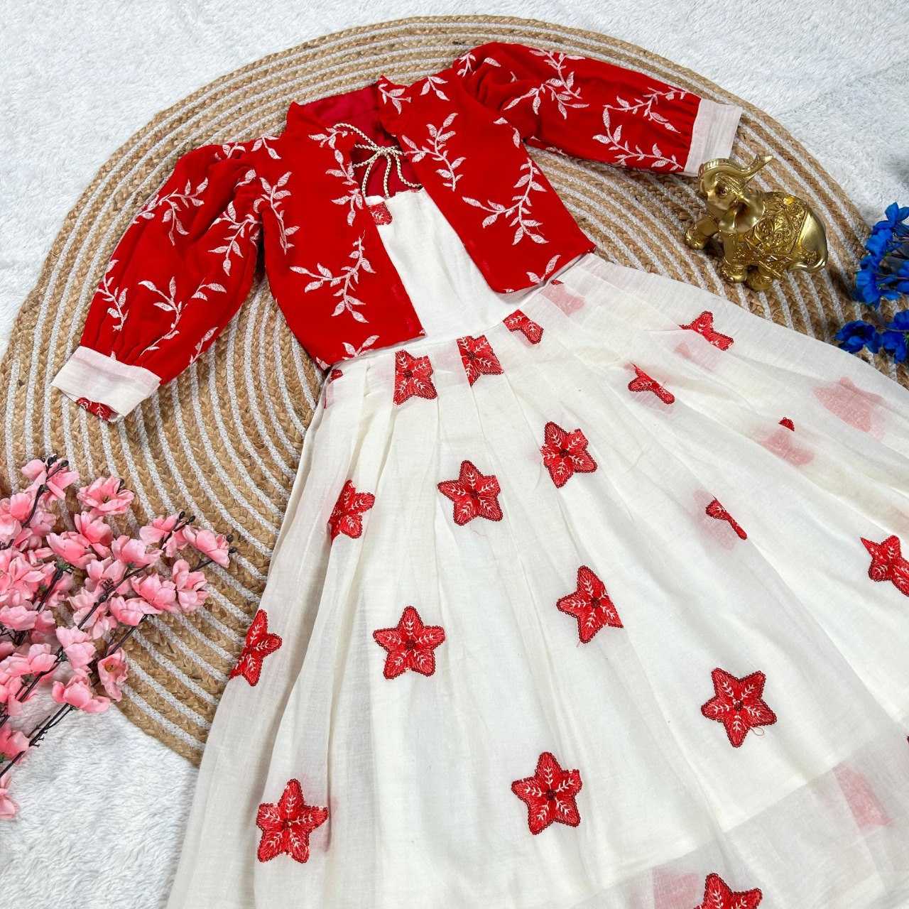 YNF GEORGETTE KESH109 159 KIDS WEAR WHOLESALE ETHNIC GOWNS KIDS TRADITIONAL WEAR KIDS FESTIVE EMBROIDERY MANUFACTURER- Kids Exports