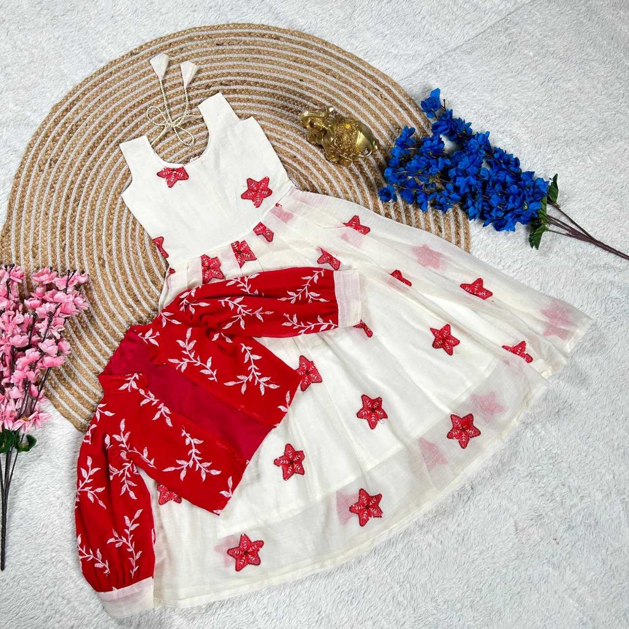 YNF GEORGETTE KESH109 159 KIDS WEAR WHOLESALE ETHNIC GOWNS KIDS TRADITIONAL WEAR KIDS FESTIVE EMBROIDERY MANUFACTURER- Kids Exports