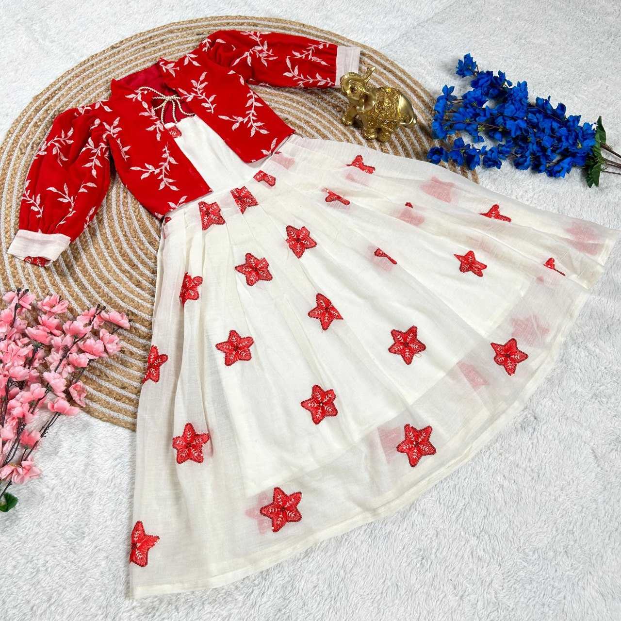 YNF GEORGETTE KESH109 159 KIDS WEAR WHOLESALE ETHNIC GOWNS KIDS TRADITIONAL WEAR KIDS FESTIVE EMBROIDERY MANUFACTURER- Kids Exports