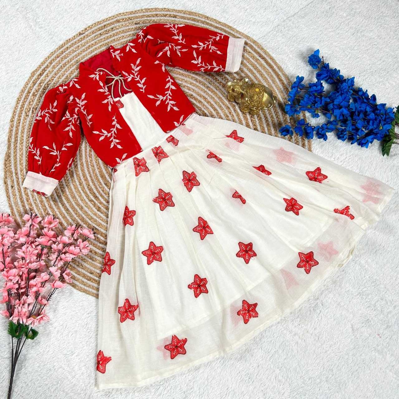 YNF GEORGETTE KESH109 159 KIDS WEAR WHOLESALE ETHNIC GOWNS KIDS TRADITIONAL WEAR KIDS FESTIVE EMBROIDERY MANUFACTURER- Kids Exports