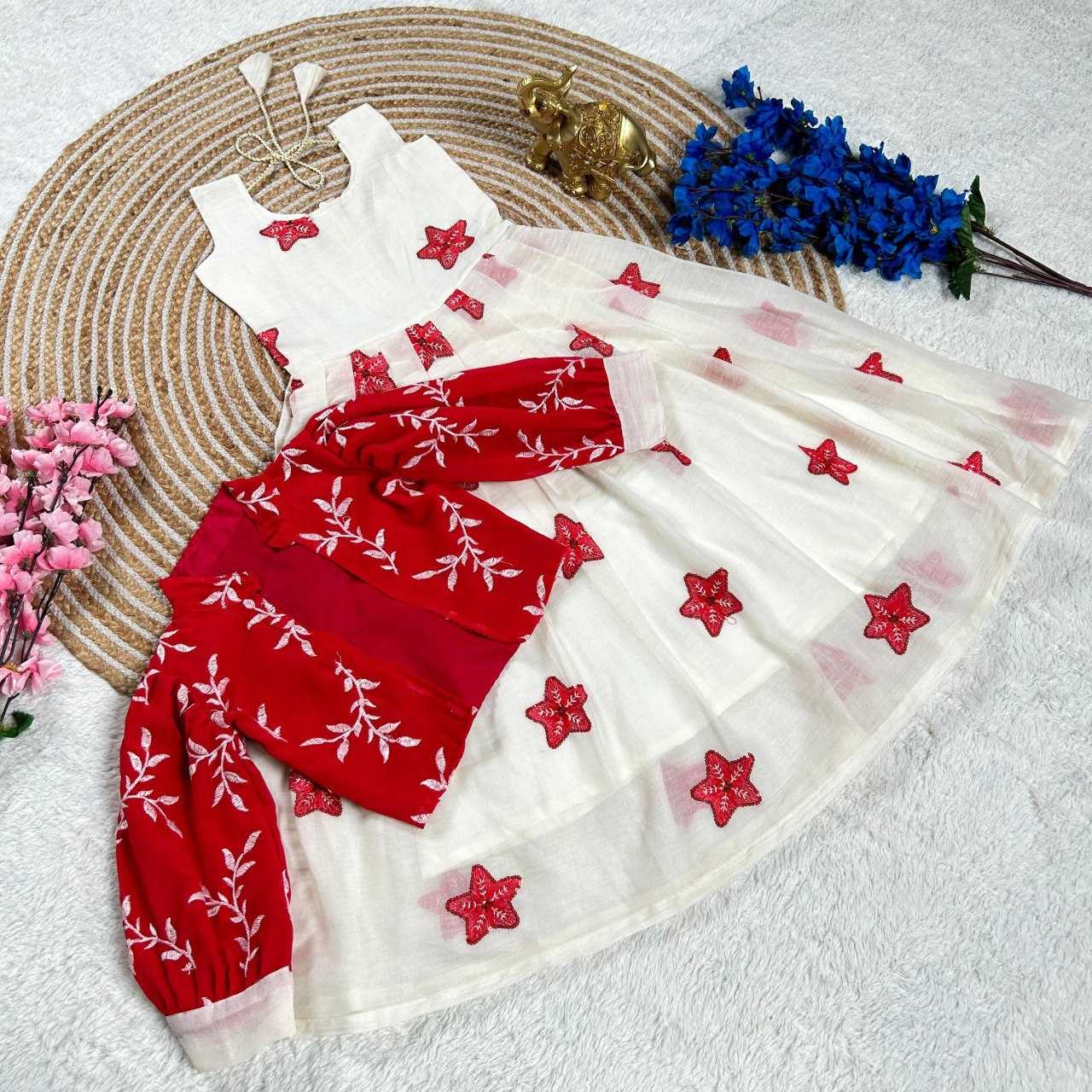 YNF GEORGETTE KESH109 159 KIDS WEAR WHOLESALE ETHNIC GOWNS KIDS TRADITIONAL WEAR KIDS FESTIVE EMBROIDERY MANUFACTURER- Kids Exports