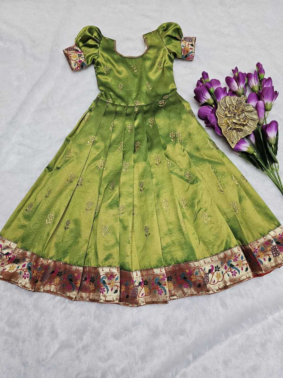 YNF SILK RIN161 RPVR24 KIDS WEAR WHOLESALE KIDS WEDDING DESIGNER FESTIVEL GOWN MANUFACTURER- Kids Exports