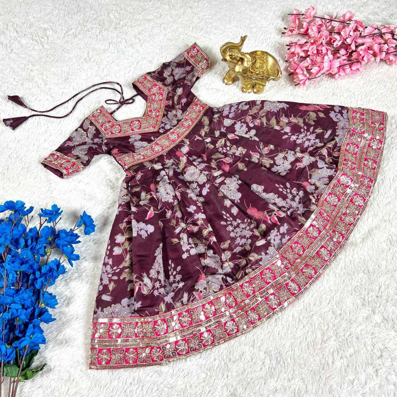 YNF SOFT SILK KESH109 RRK106 GOWNS WHOLESALE KIDS ETHNIC WEDDING FESTIVEL GOWNS MANUFACTURER- Kids Exports