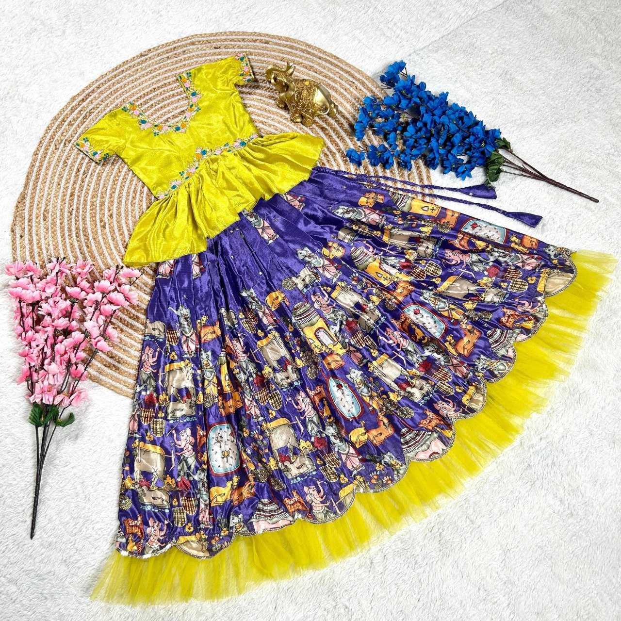 YNF SOFT SILK KIDS WEAR KESH109 RRK103 WHOLESALE KIDS LEHENGA TRADITIONAL ETHNIC LEHENGA CHOLI KIDS FESTIVE BABY GIRL LEHANGA MANUFACTURER- Kids Exports