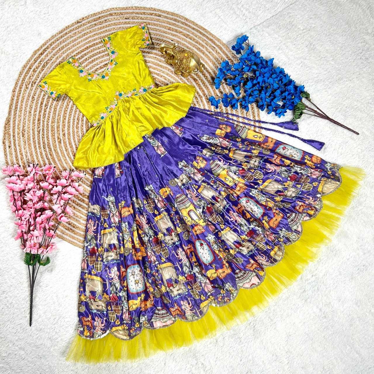 YNF SOFT SILK KIDS WEAR KESH109 RRK103 WHOLESALE KIDS LEHENGA TRADITIONAL ETHNIC LEHENGA CHOLI KIDS FESTIVE BABY GIRL LEHANGA MANUFACTURER- Kids Exports