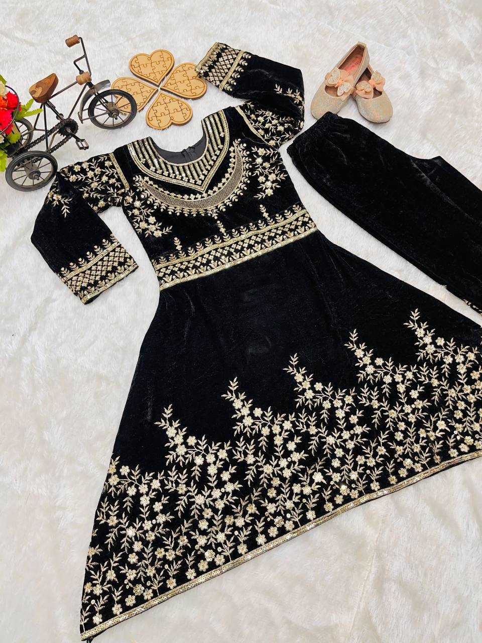 YNF VELVET RIN1544 190 WHOLESALE KIDS SUIT KIDS ANARKALI SUITS MANUFACTURER- Kids Exports