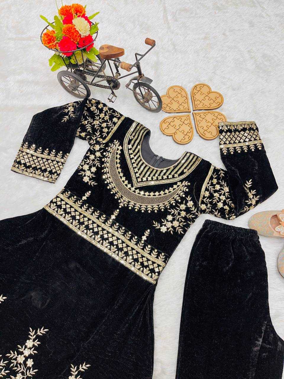 YNF VELVET RIN1544 190 WHOLESALE KIDS SUIT KIDS ANARKALI SUITS MANUFACTURER- Kids Exports