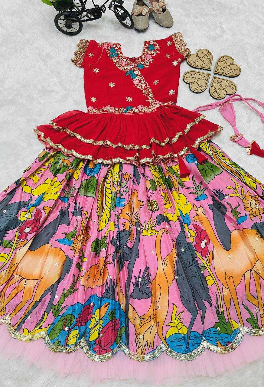 Ynf Faux Georgette RIN154 187 Kids Wear Wholesale Kids Lehenga Girls Ethnic Wear Baby Girl Lehenga Manufacturer- Kids Exports