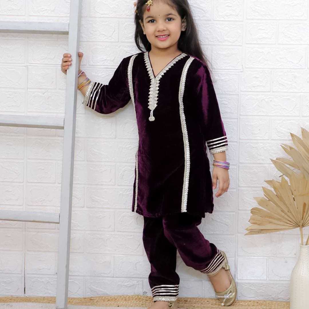 YNF VELVET RIN107 BAB57 CATEGORY WHOLESALE TOP AND PANT SUIT ETHNIC WEAR KIDS WEAR MANUFACTURER- Kids Exports