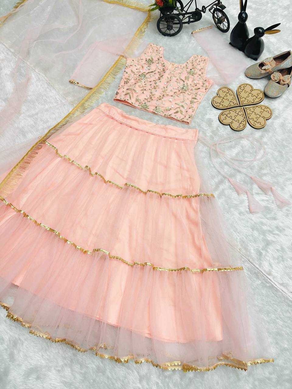 Ynf Butterfly Net KESH415 207 Kids Wear Wholesale Kids Lehenga Kids Lehenga Choli Baby Girl Lehenga Manufacturer- Kids Exports